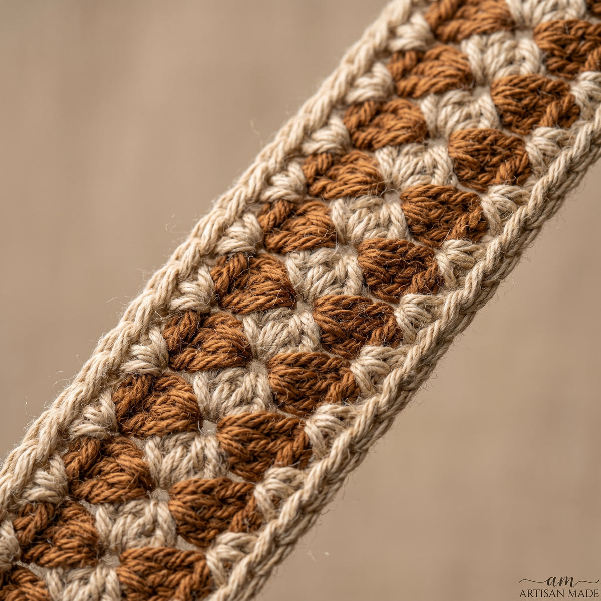 Golden Meadow Granny Square Drawstring Crochet Backpack