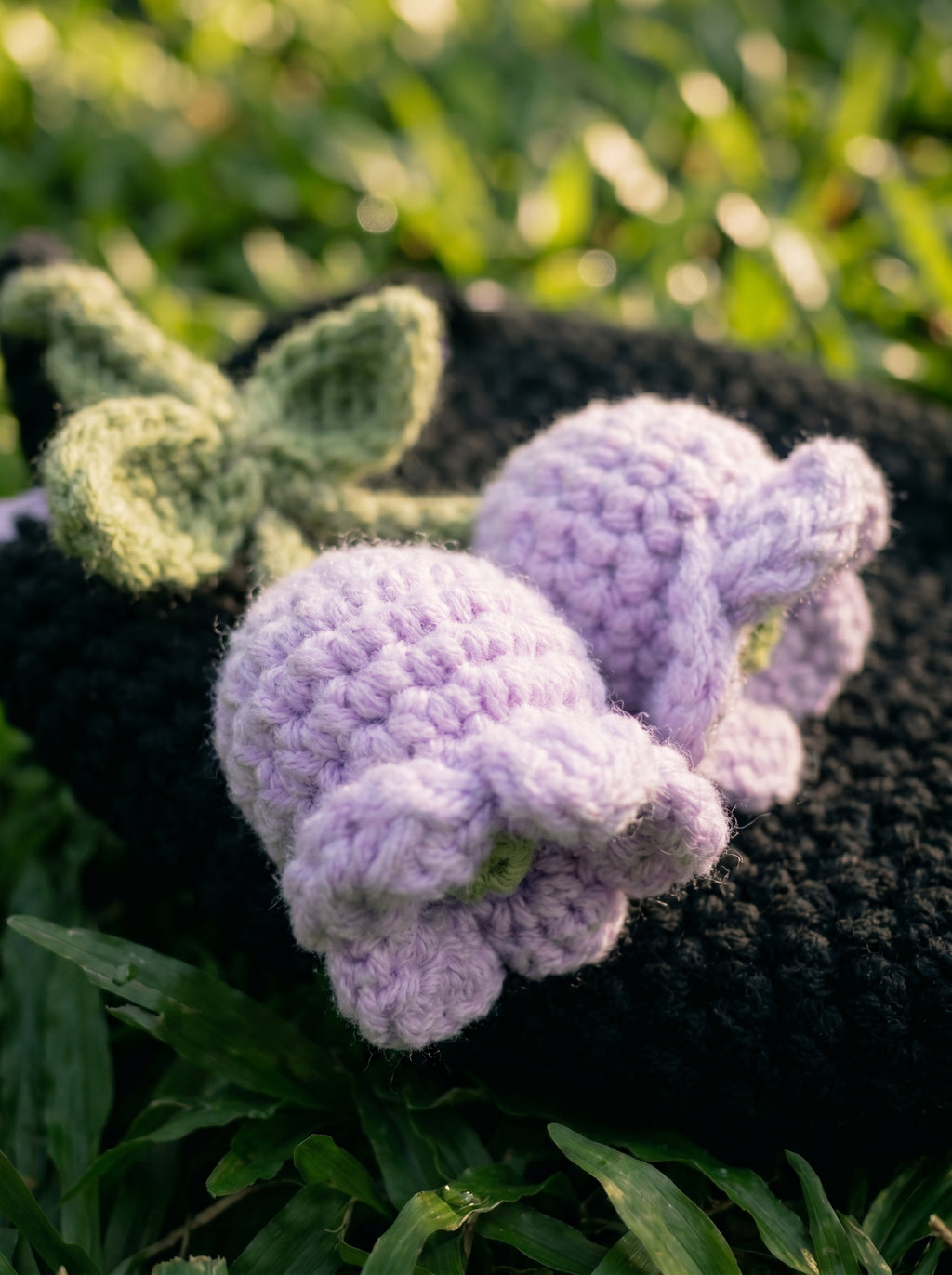 Lavender Blossom Crochet Shoulder Bag