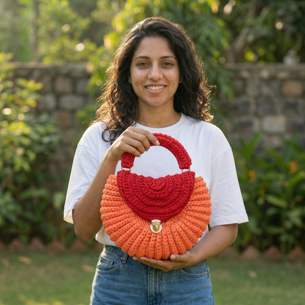 Rosetta Handcrafted Crochet Bag – Unique Round Design