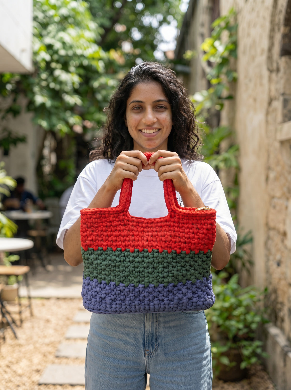 Berry Garden Crochet Tote Bag