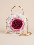 Blush Rose Crochet Flower Handbag